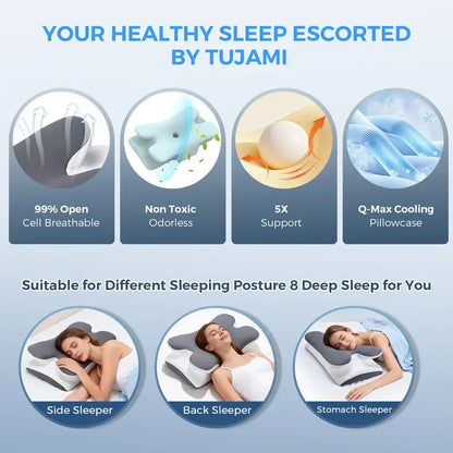 Cooling Ergonomic Memory Foam Neck Pillow
