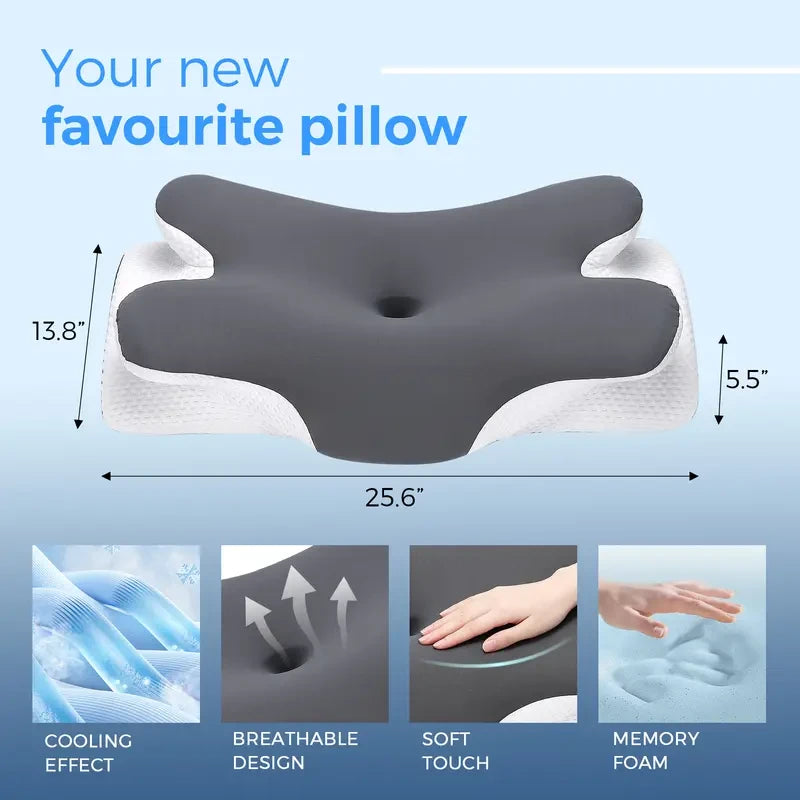 Cooling Ergonomic Memory Foam Neck Pillow