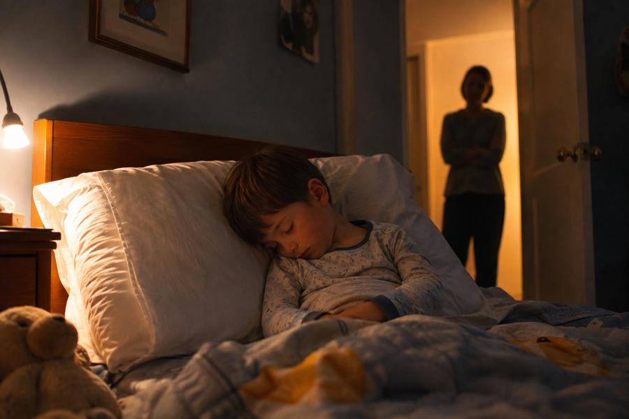 Proper versus improper sleeping posture for a child