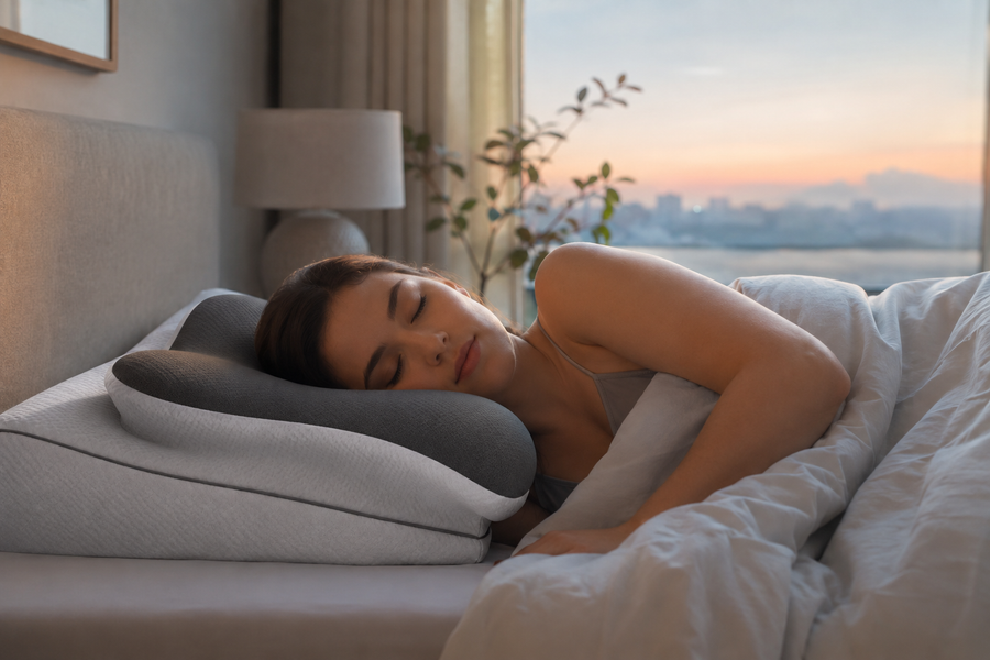 Side sleeping with the head held level