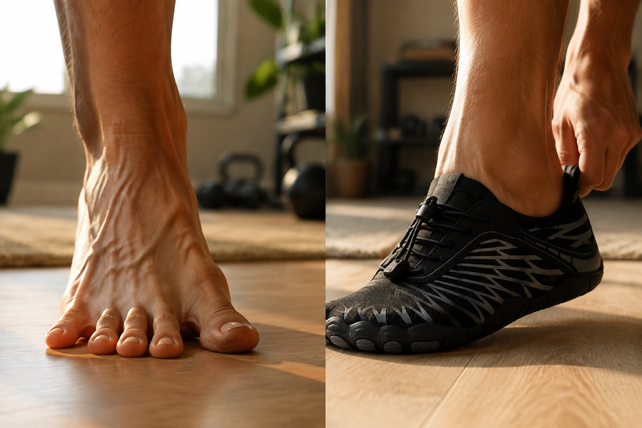 Lightweight Selorna barefoot shoe in motion