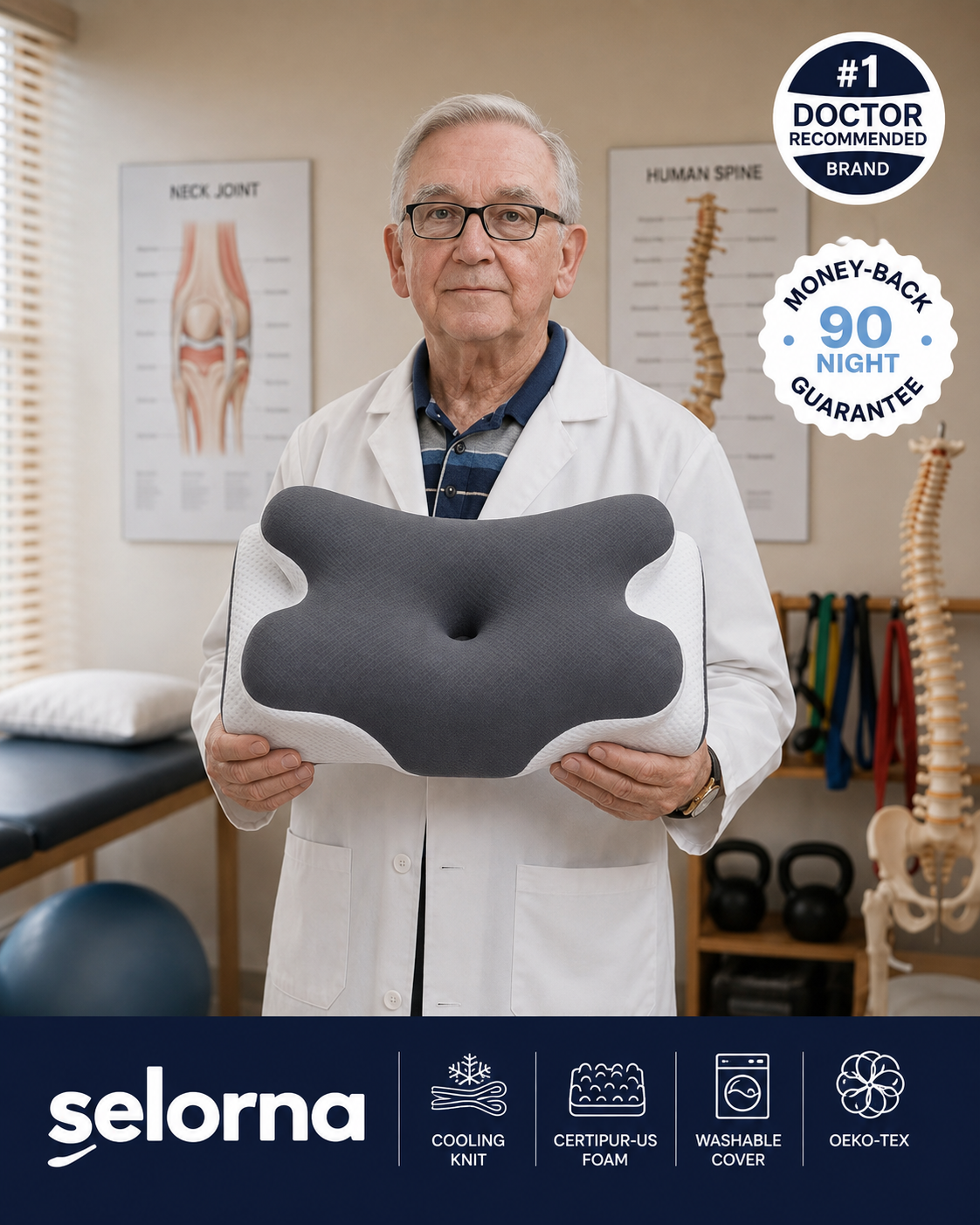 Dr. Alan Mercer recommends the Selorna cervical pillow