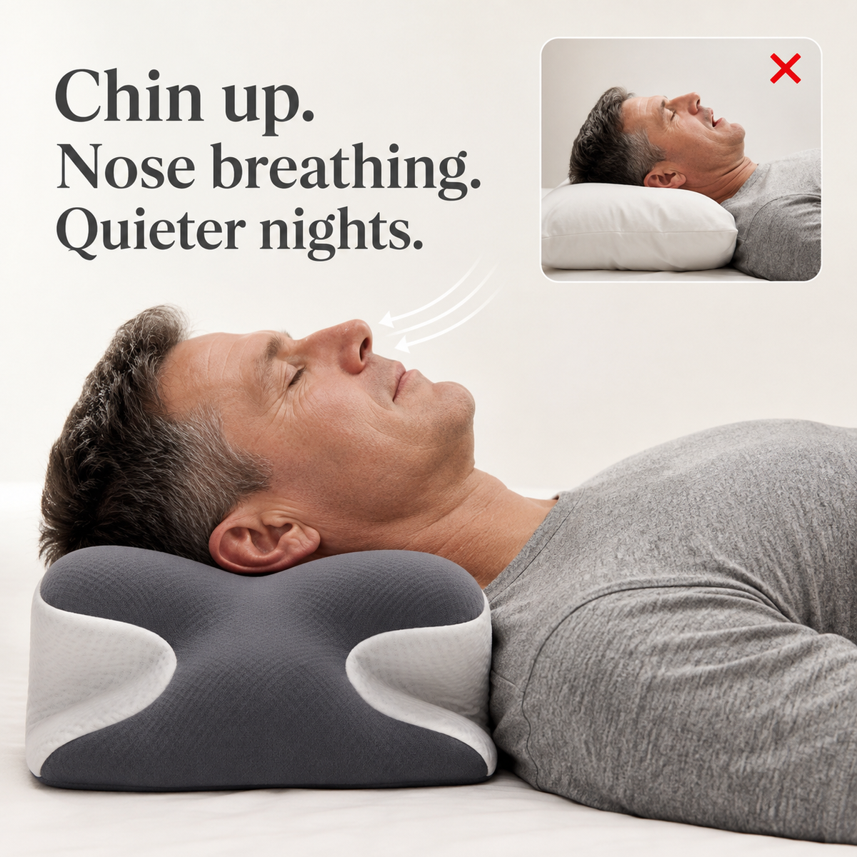Chin up, nose breathing, quieter nights