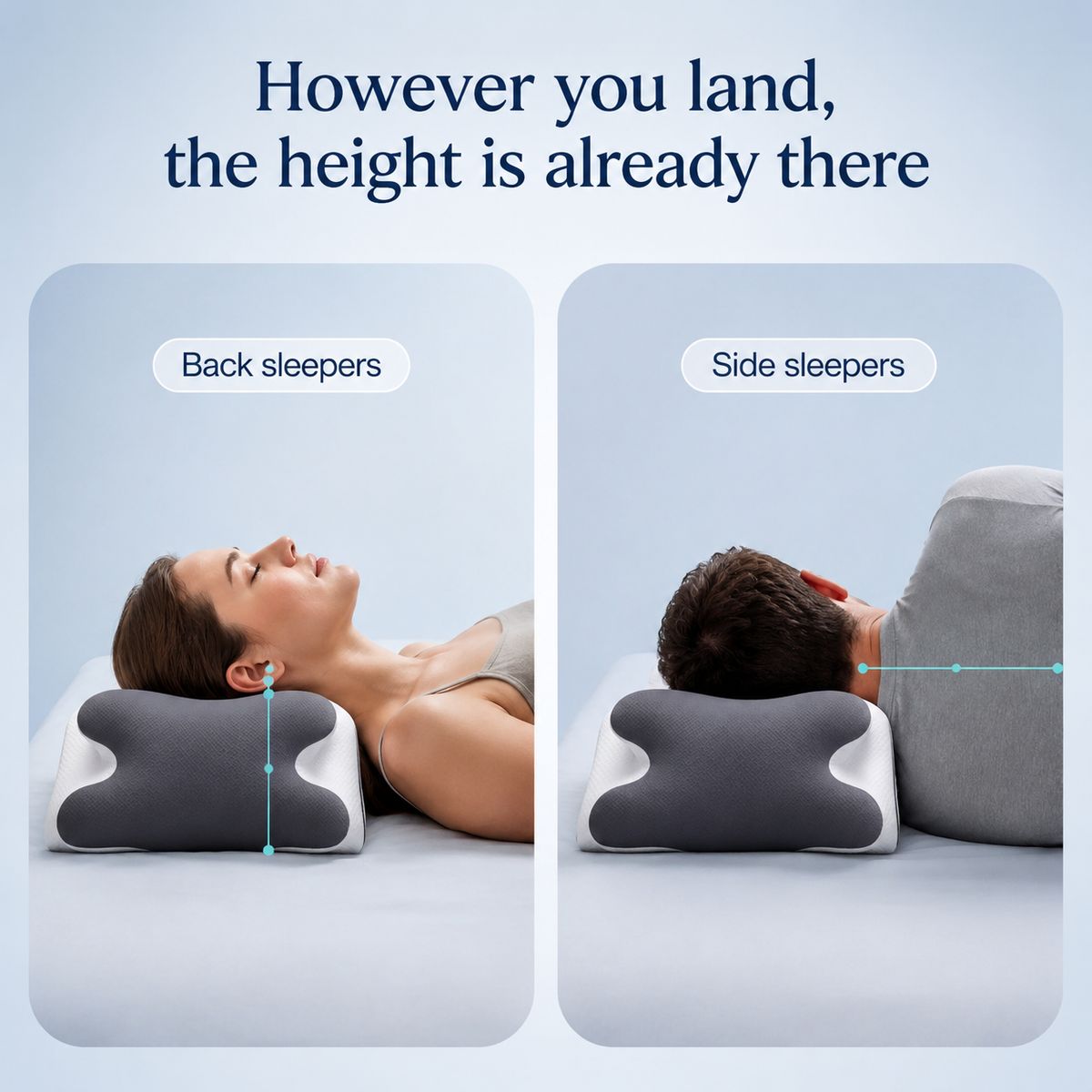 Back sleepers and side sleepers - the height is already there