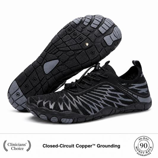 Copper Grounding Barefoot Shoes — Clinicians' Choice, Closed-Circuit Copper Grounding, 90-Day Guarantee