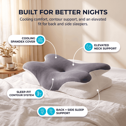 Cooling Ergonomic Memory Foam Neck Pillow