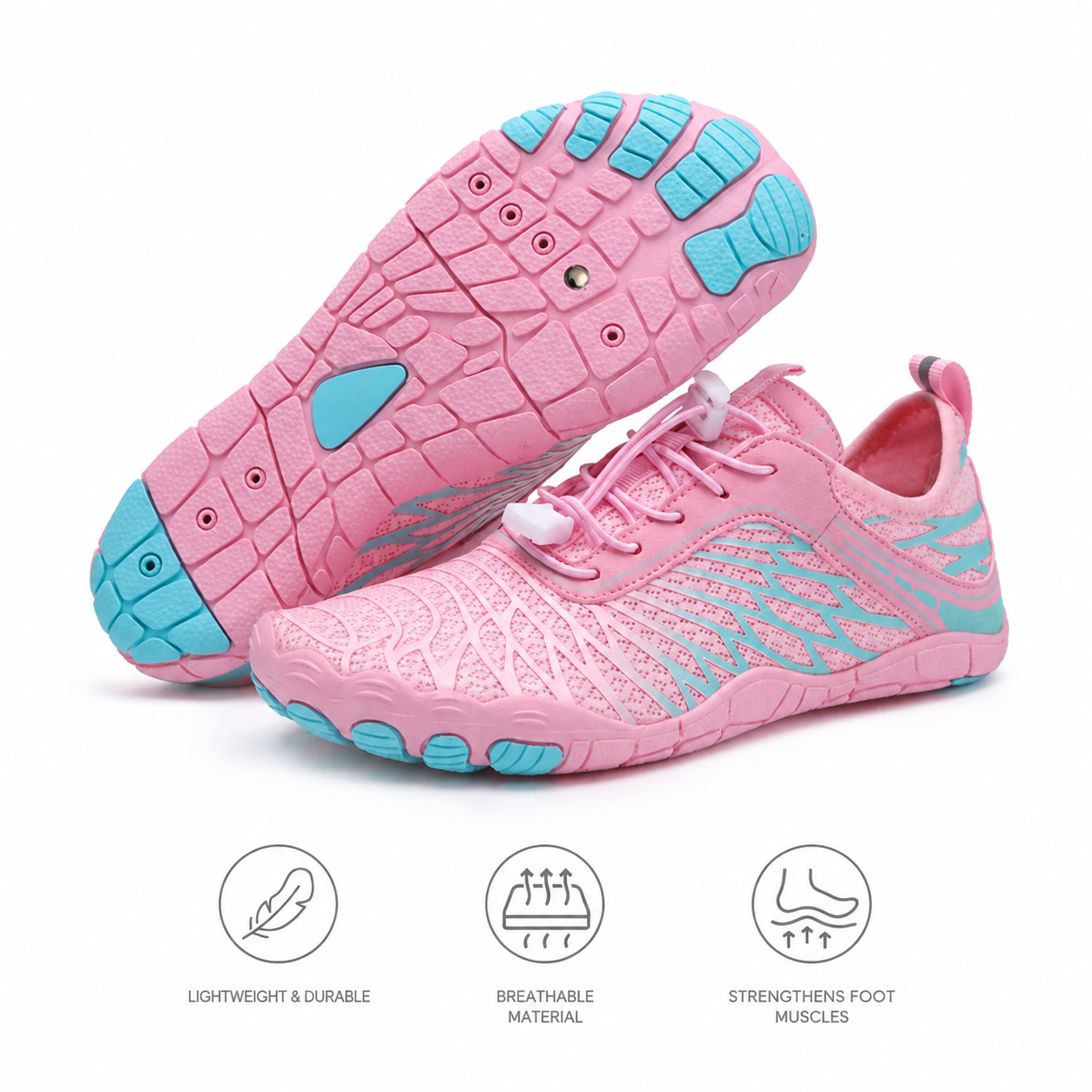 Flora Pro pink barefoot shoes pair