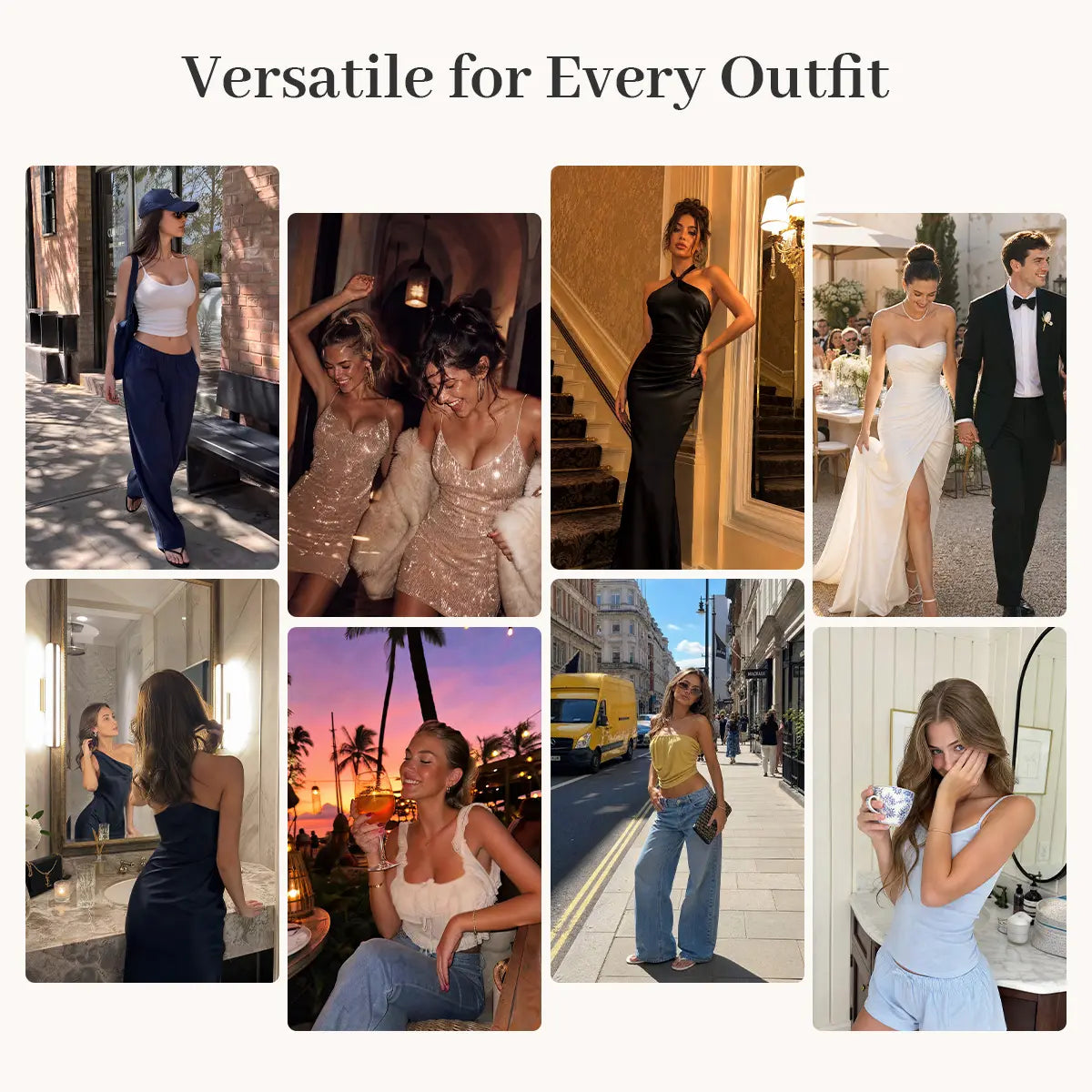 Worn under off-shoulder tops, strapless dresses and evening looks