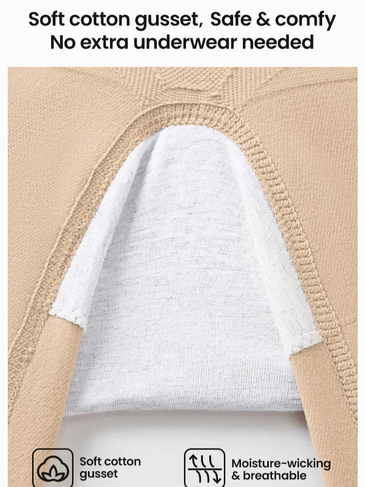 Soft cotton gusset, moisture-wicking and breathable