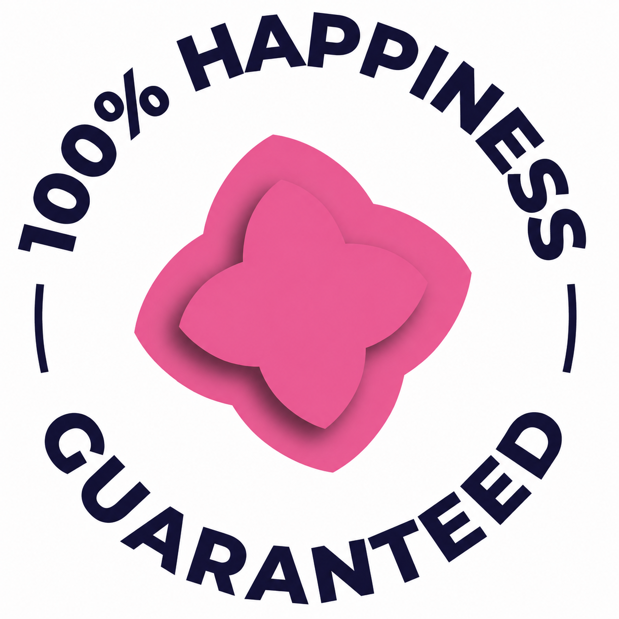 100% happiness guaranteed badge