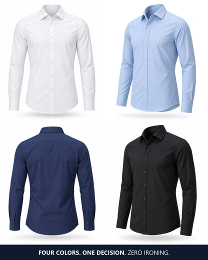 The shirt in white, light blue, navy and black
